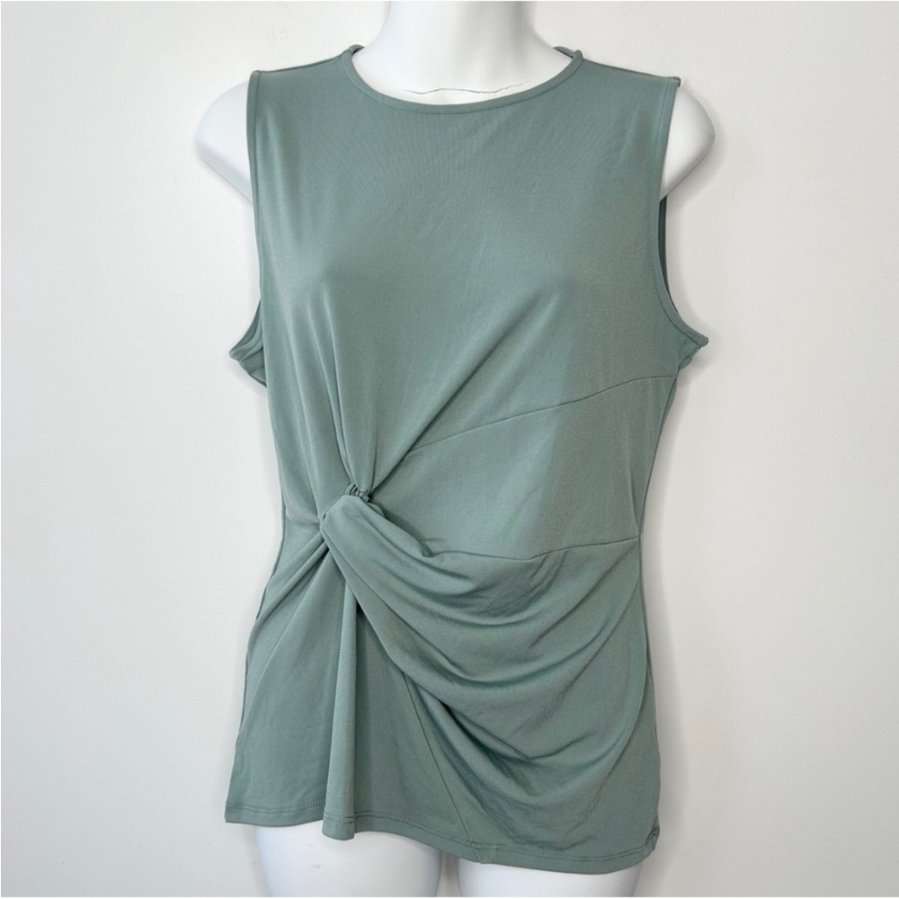 ZENANA Sage Green Twist Front Tank Top Size Small